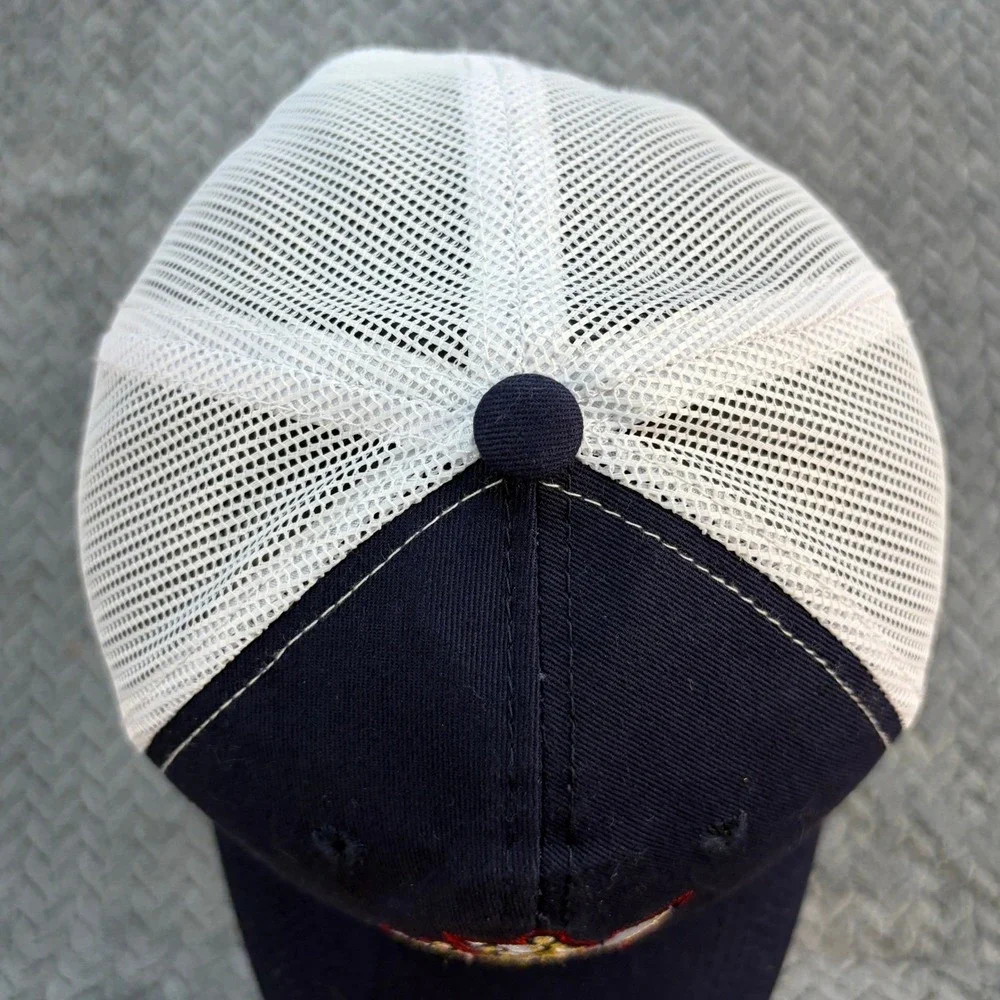 Nissin Top Ramen Trucker Hat Navy Blue White Mesh Snapback Cap Logo Patch